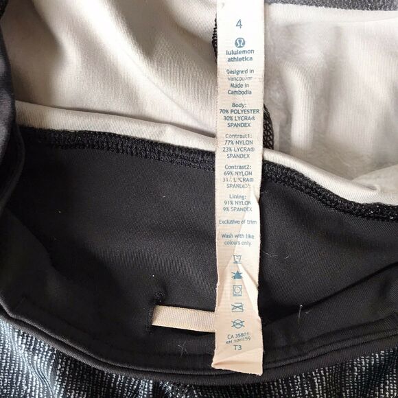 Lululemon Run Inspire Crop II Luxtreme Burlap Texture Black Dune Size 4 Leggings - Picture 7 of 12